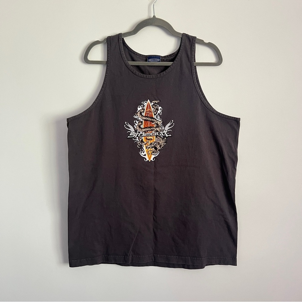 Vintage Y2K Sideout Graphic Tank Top Men’s XL Surf Skate Dragon Tribal Gray